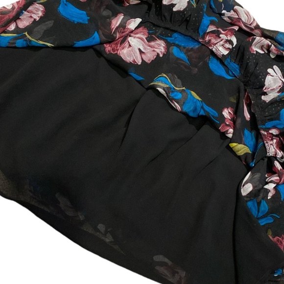 FOREVER 21 Mini Dress Size Medium Lined Floral and Dots Spaghetti Straps - Picture 9 of 12